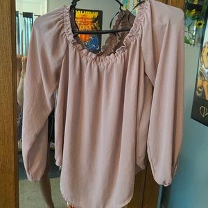 Off the shoulder long steele shirt!